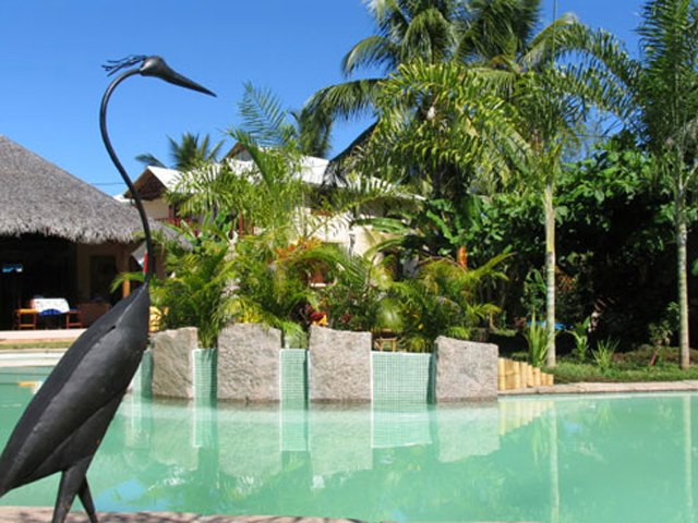 Bungalows and pool at Le Zahir Lodge, Nosy Be, Madagascar