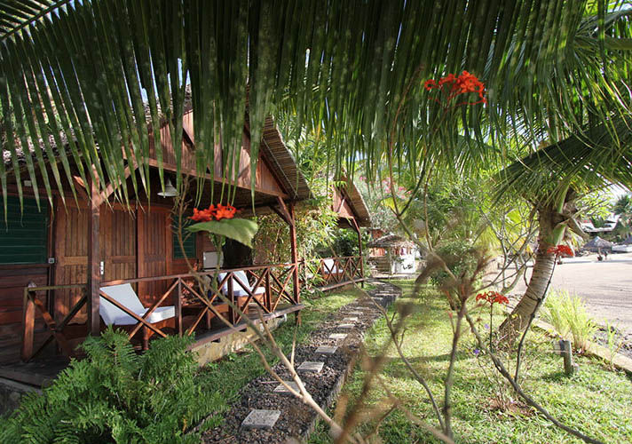 Bathroom at L’Heure Bleue Hotel on Plage de Madirokely in Nosy Be, Madagascar