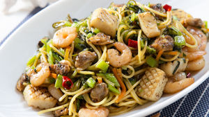 海鮮ミックスのお手軽パスタ