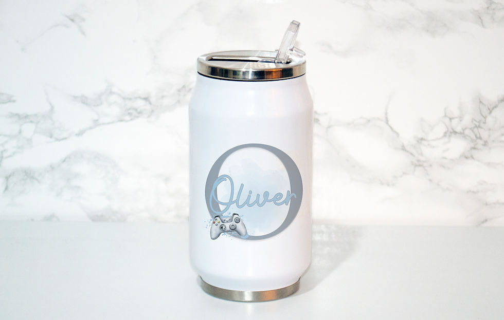 Personalised Gamer Can Style Bottle tumbler.