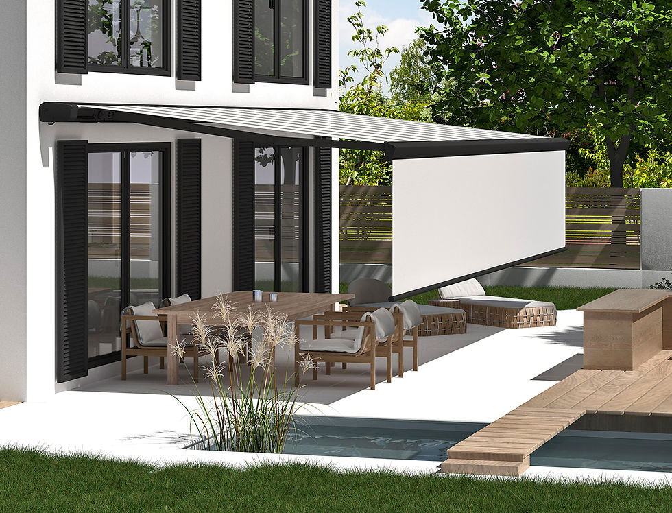 Beige Fabric Cassette Awning