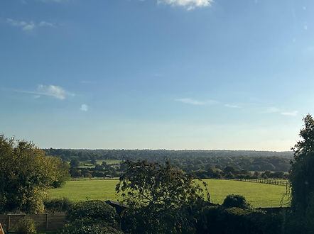 Overview of Kemsing sites blue sky & green fields & trees