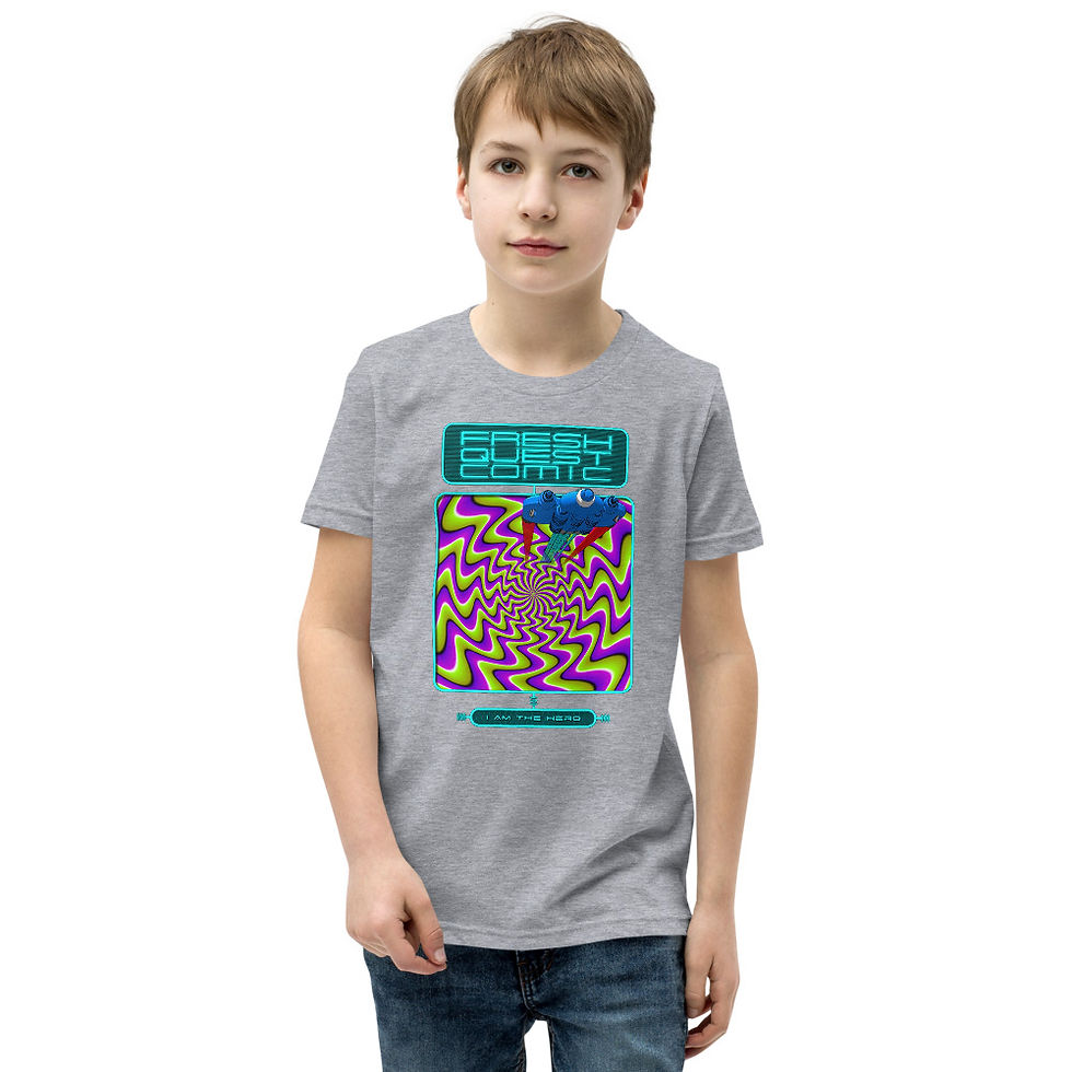 섬네일: Grey Hyper-Warp Tee-front view