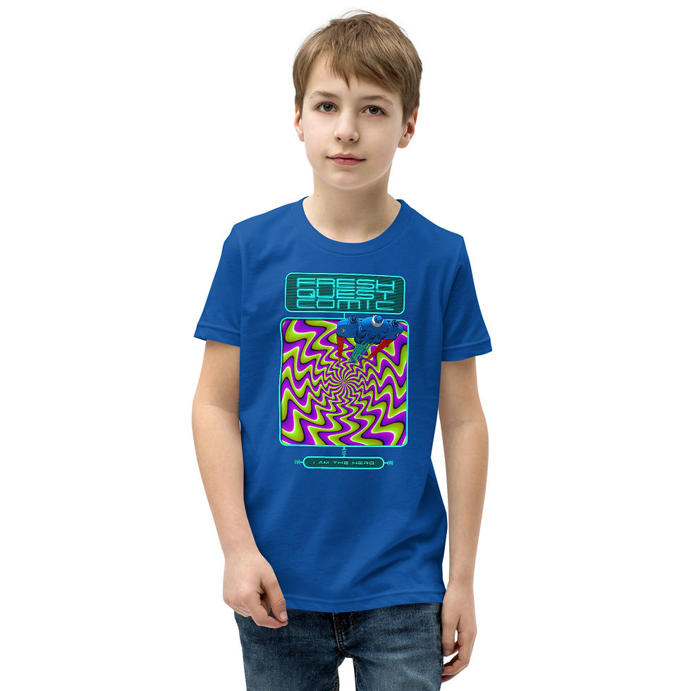 섬네일: Blue Hyper-Warp Tee-front view