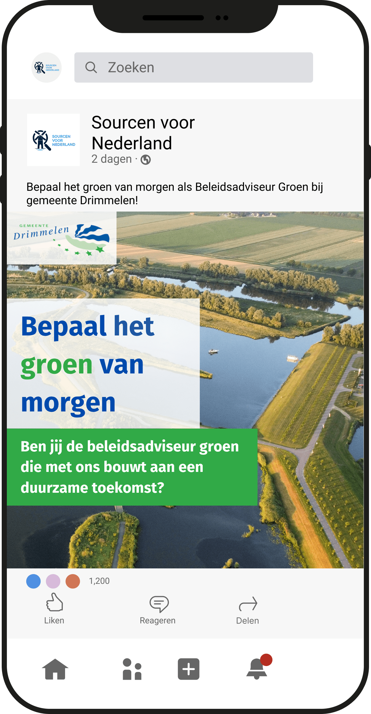 Job posting van SvNL - zet jouw gemeente op de kaart