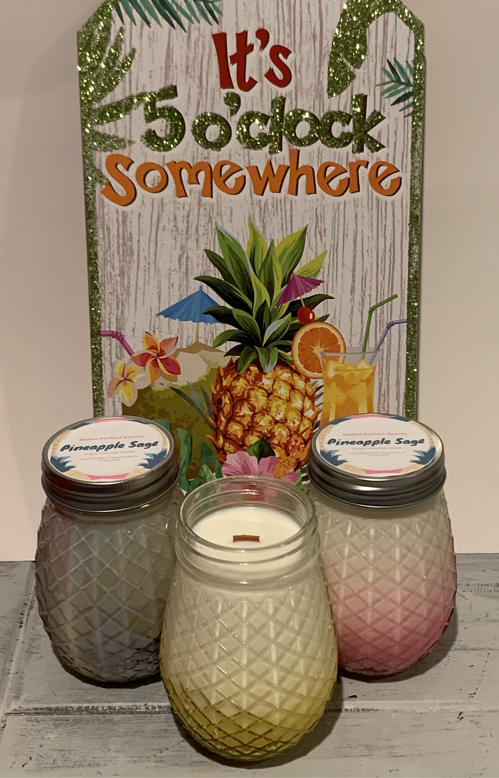 Thumbnail: Aqua Pineapple Jar/ Tumbler (Pineapple Sage)