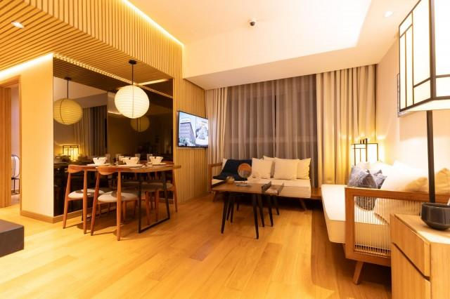 Living and Dining area of the two-bedroom unit at The Seasons Residences