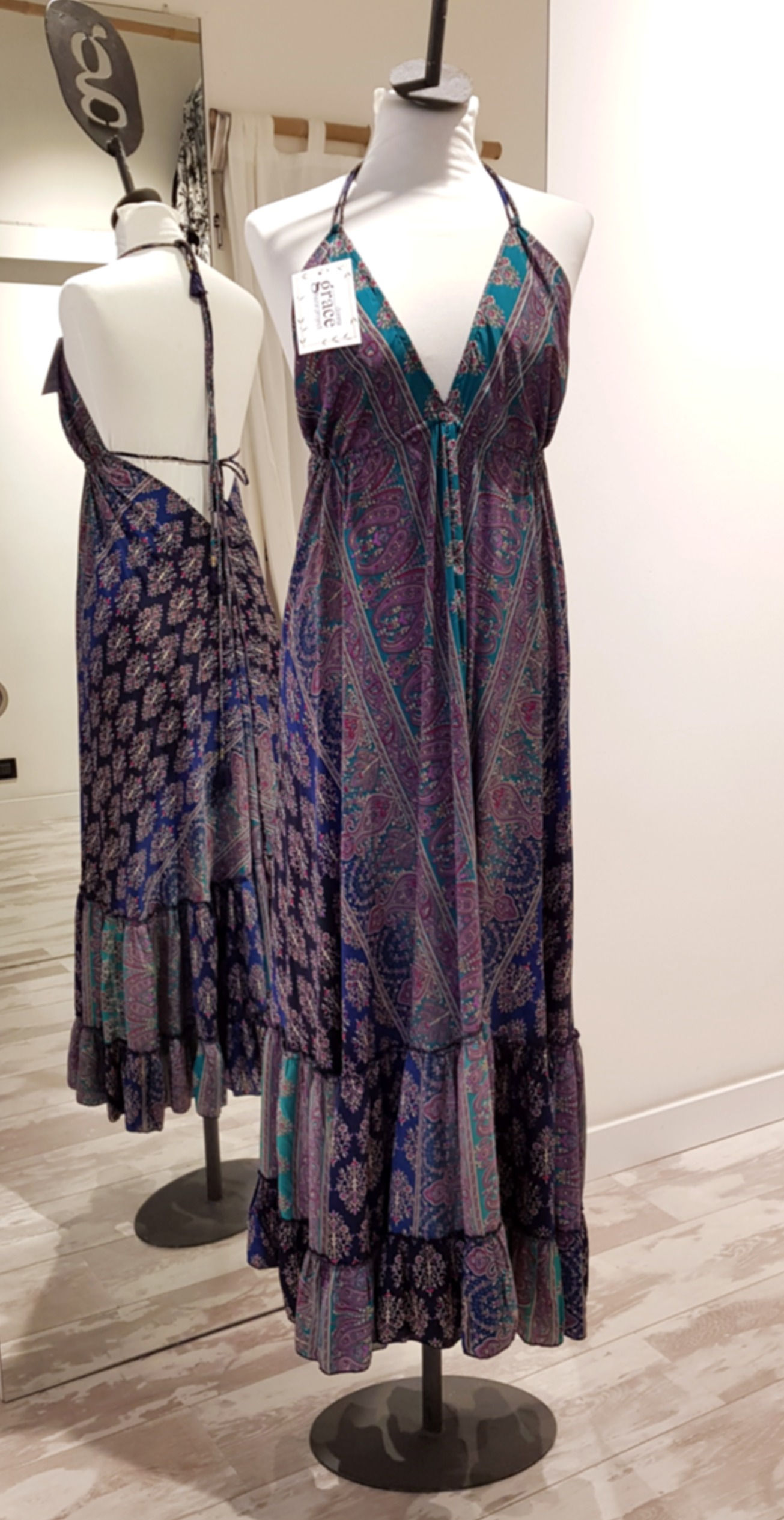 Abito schiena nuda blu