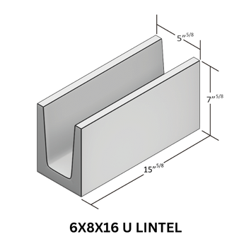 6X8X16 U LINTEL, CMU