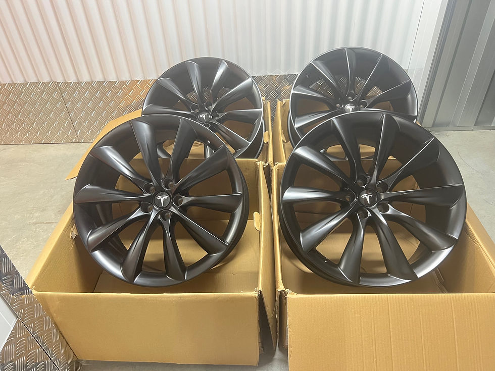 Thumbnail: TESLA MODEL X WHEELS, BRAND NEW 22 INCH IN SATIN BLACK (STAGGERED SET)