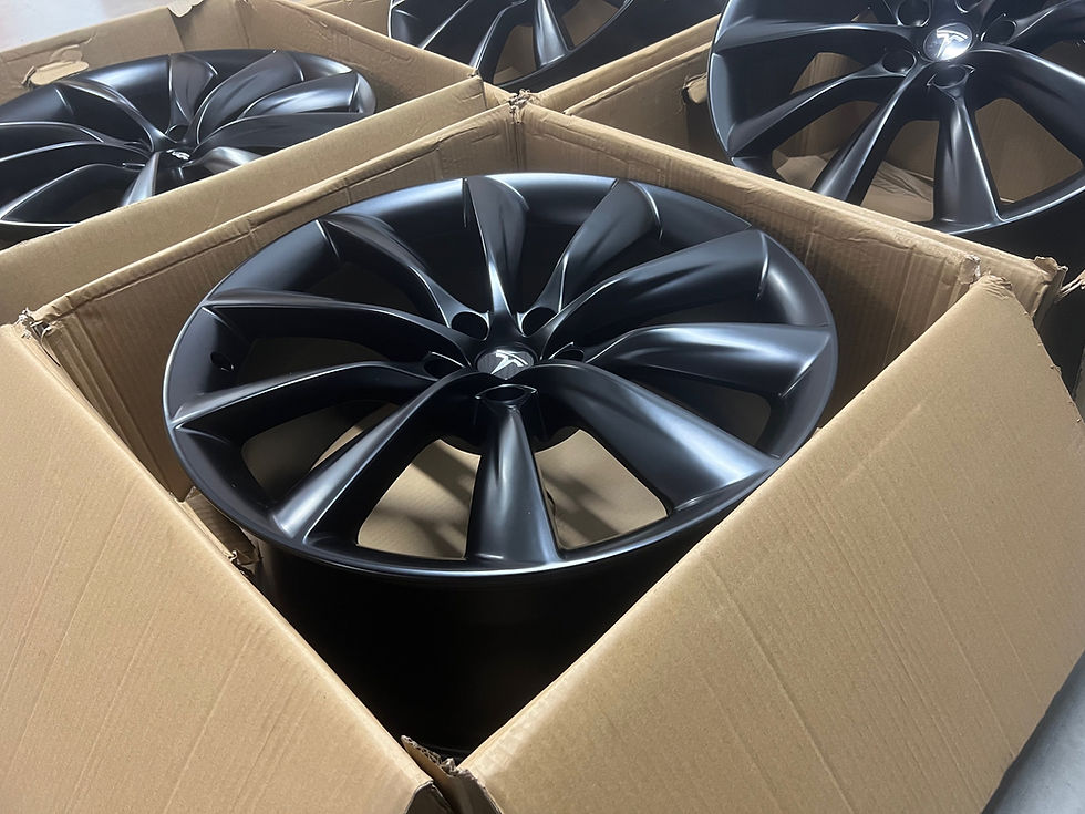Thumbnail: TESLA MODEL X WHEELS, BRAND NEW 22 INCH IN SATIN BLACK (STAGGERED SET)