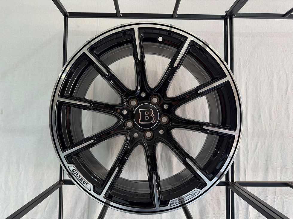 Thumbnail: Brand New 19 Inch Mercedes Brabus Staggered Wheels in Black Machine 