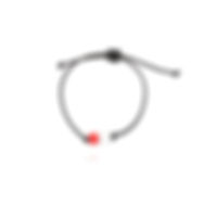 "Candy" bracelet with white and red Japanese ceramic bead.