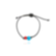 "Candy" bracelet with blue and red Japanese ceramic bead.
