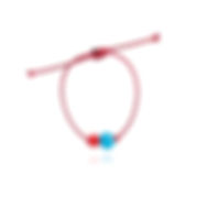 "Candy" bracelet with blue and red Japanese ceramic bead.