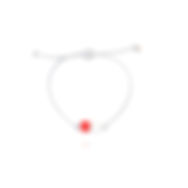 "Candy" bracelet with white and red Japanese ceramic bead.