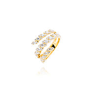 Yellow 18k gold "Wrap" ring with white diamond.