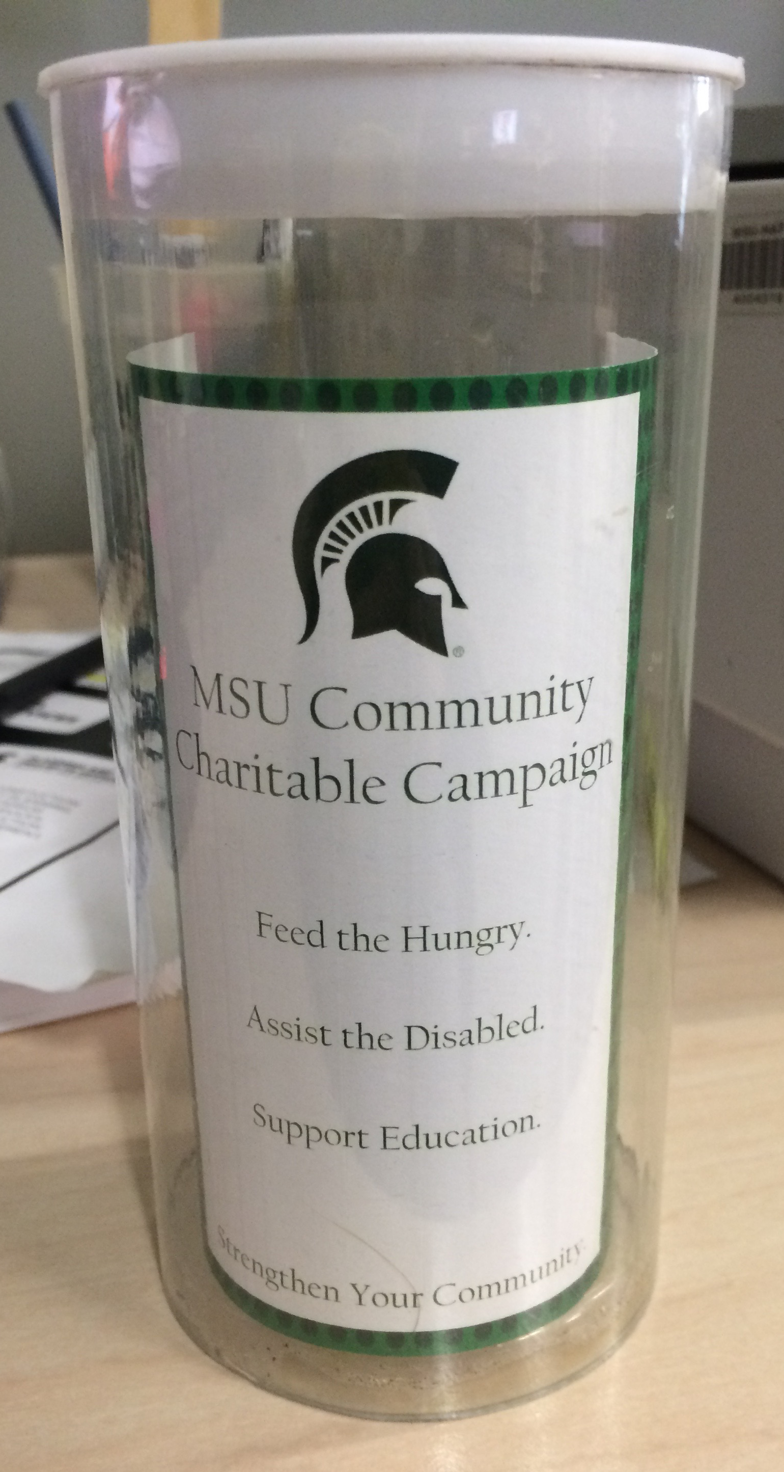 MSU Coin Donation Tube