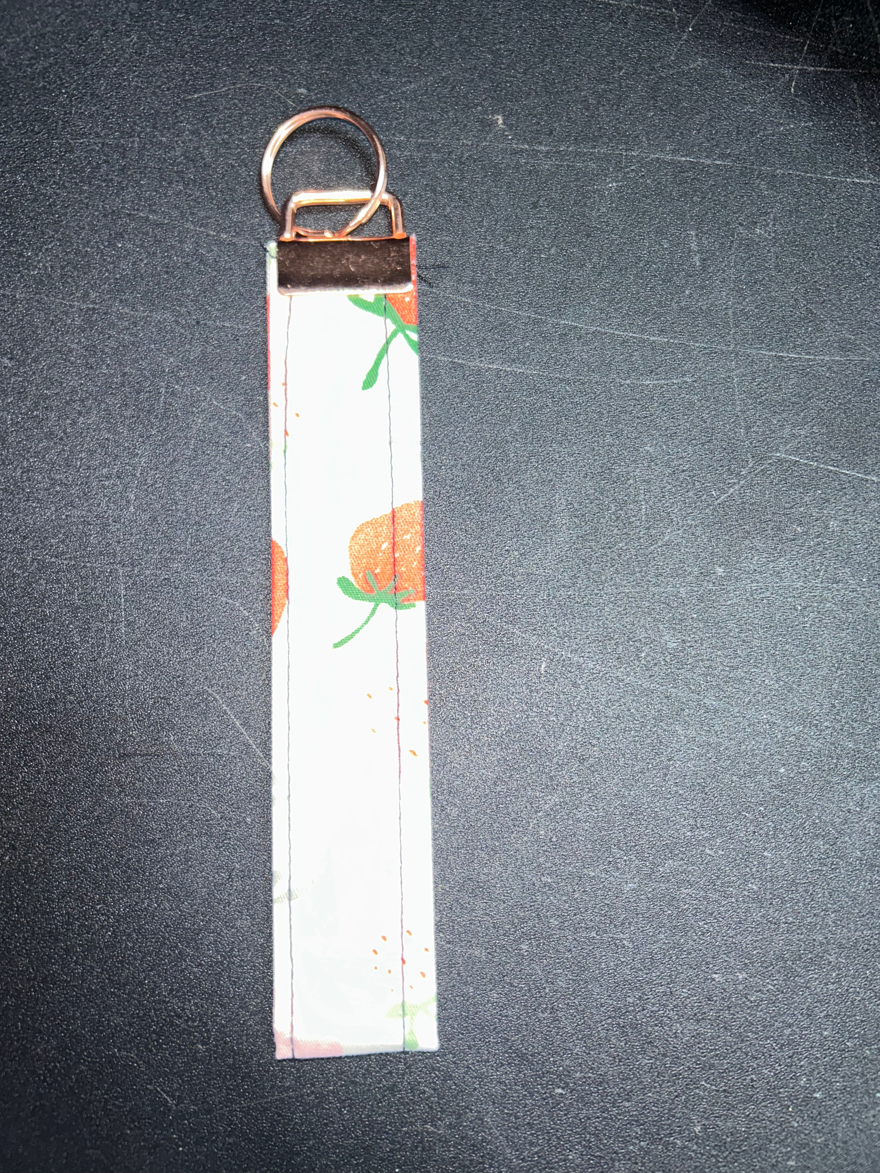 Multi Color Strawberries - Wristlet with Rose Gold Fixtures