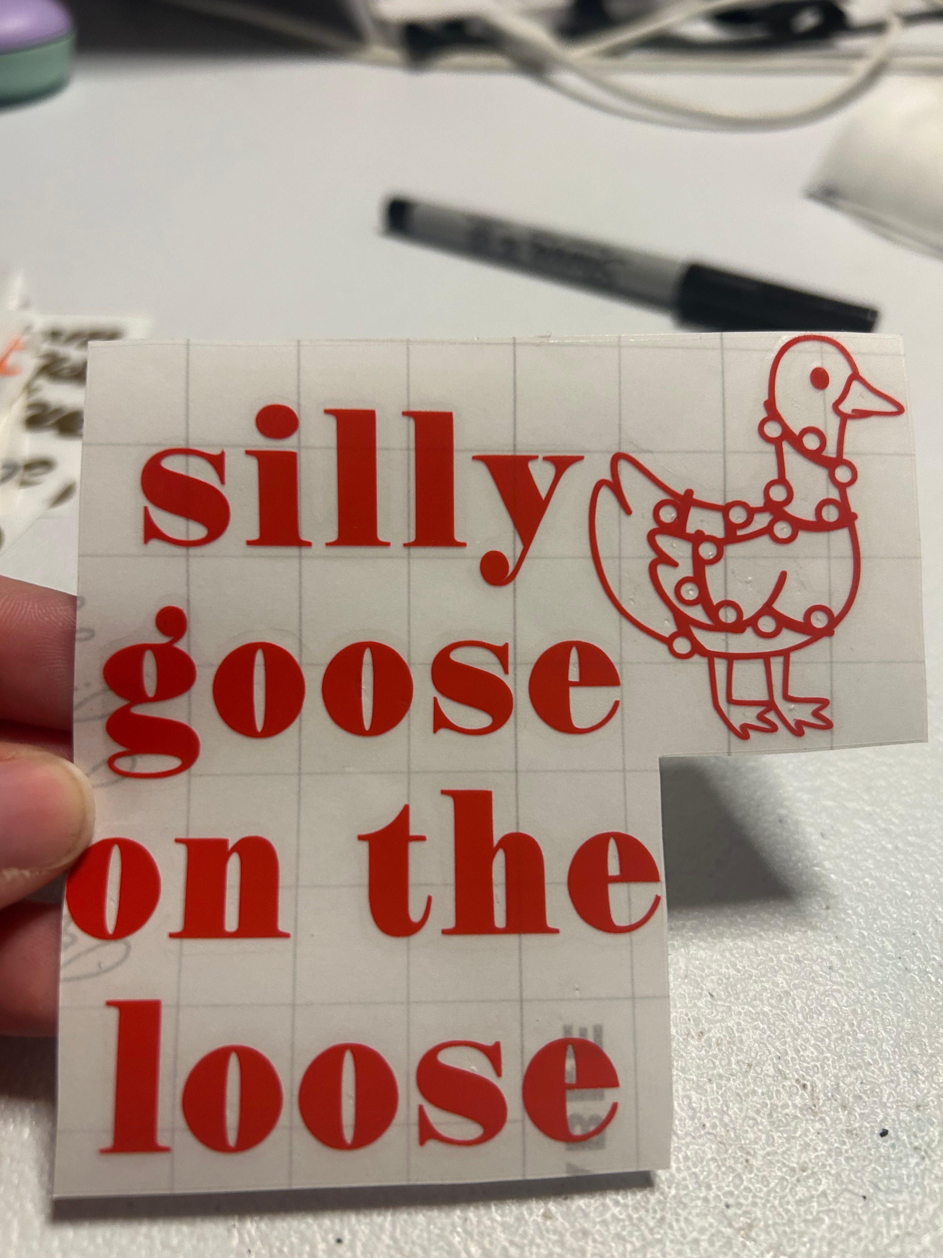 Silly goose on the loose  - vinyl decal