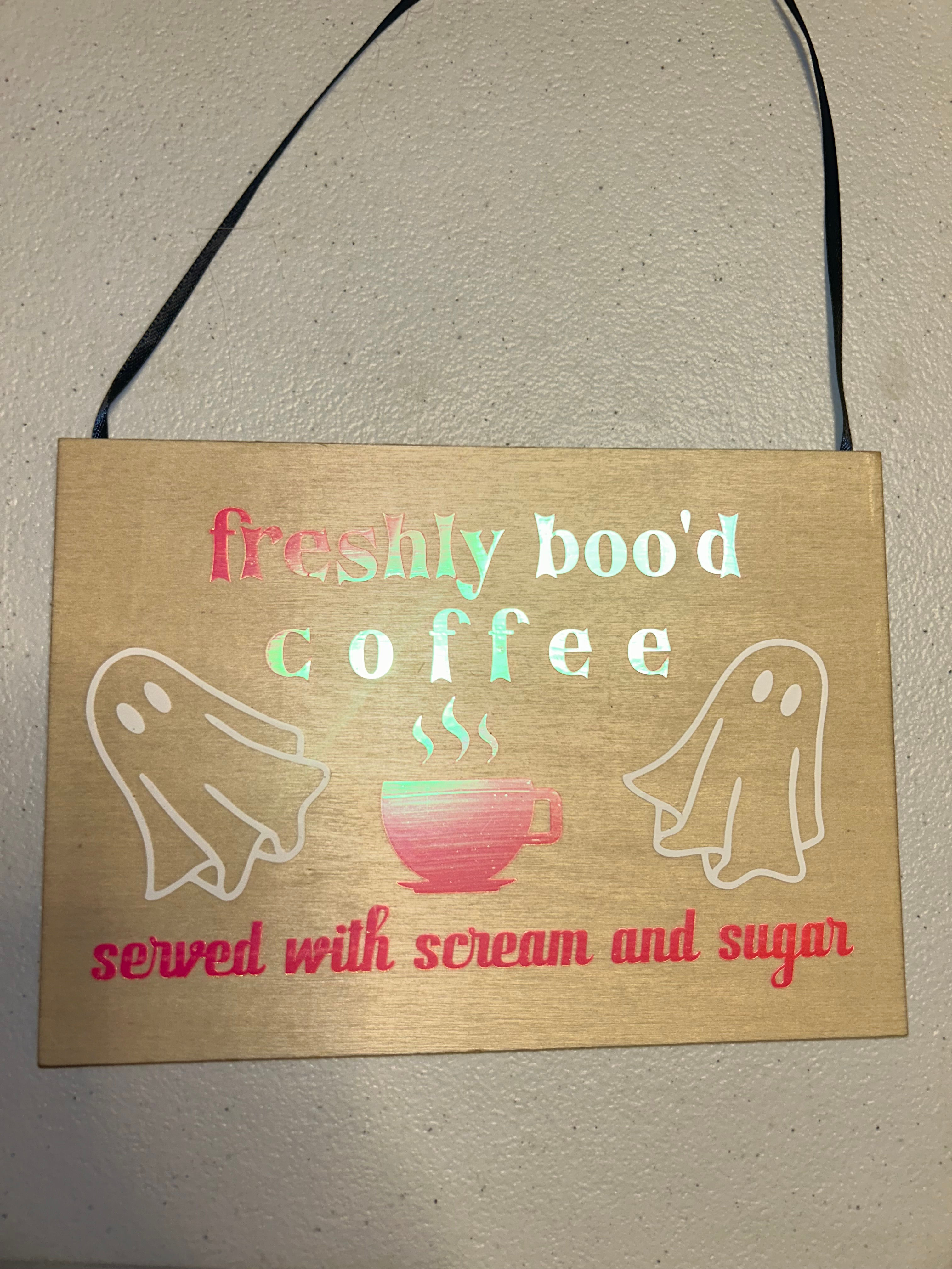 Freshly boo'd coffee served with scream and sugar