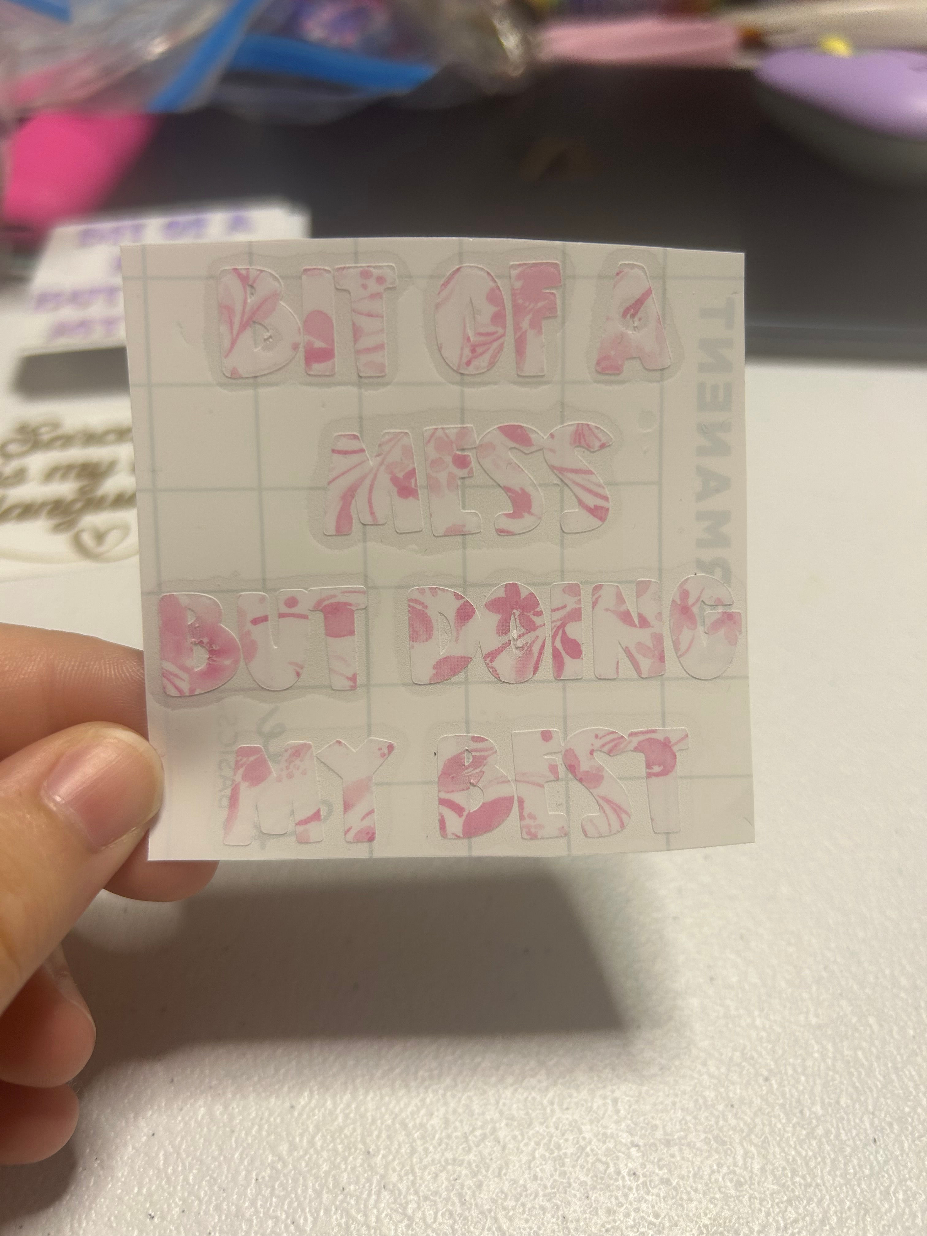 Bit of a mess but doing my best - vinyl decal