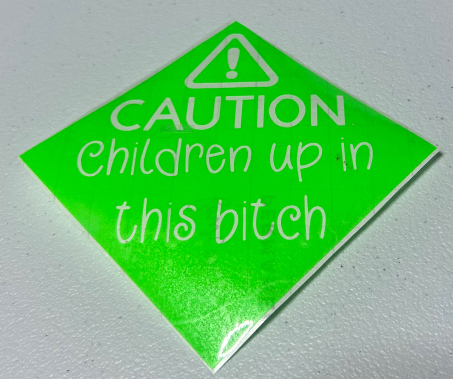 CAUTION children up in this bitch - vinyl decal
