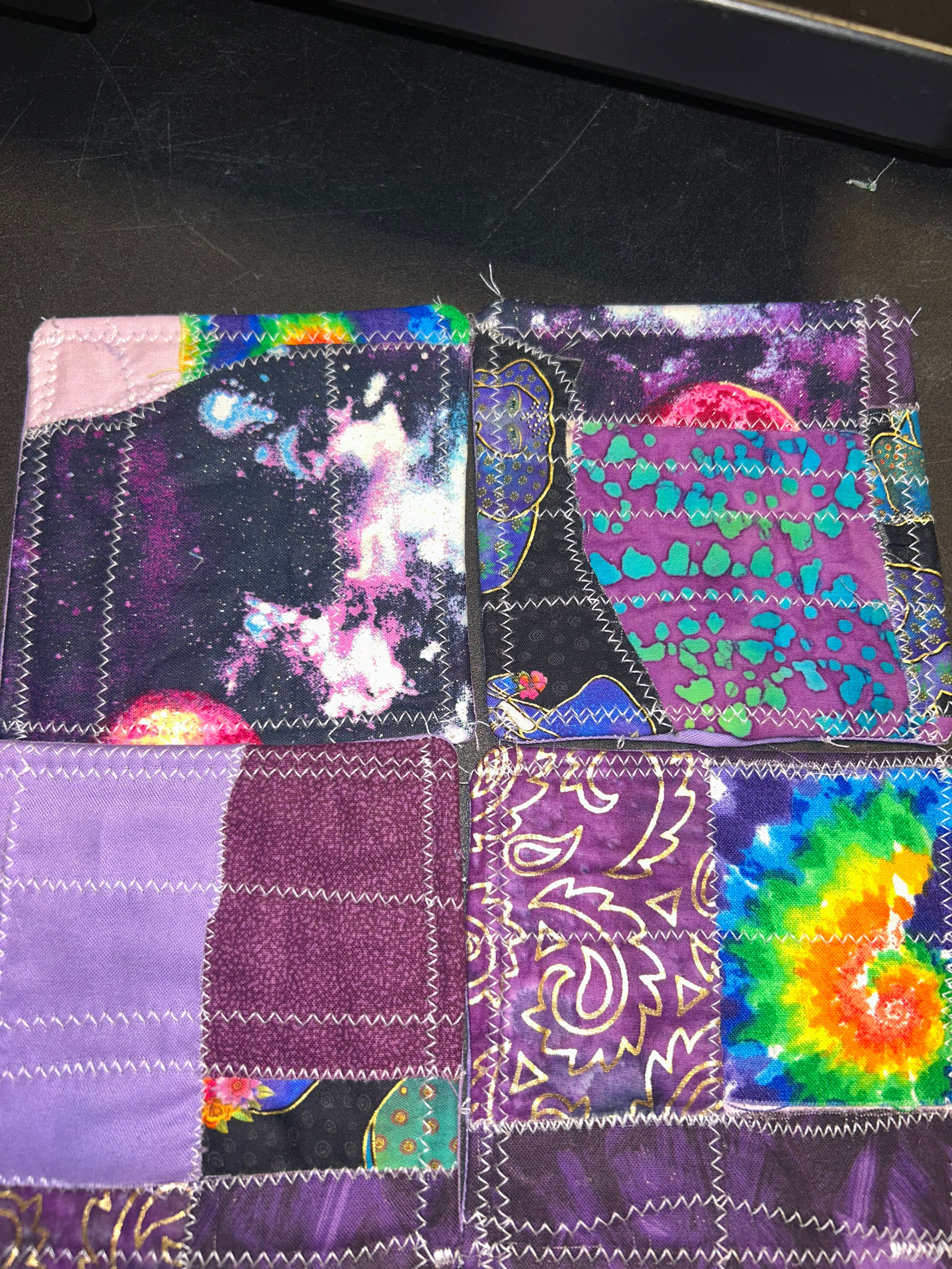 Purple Patchwork Coasters