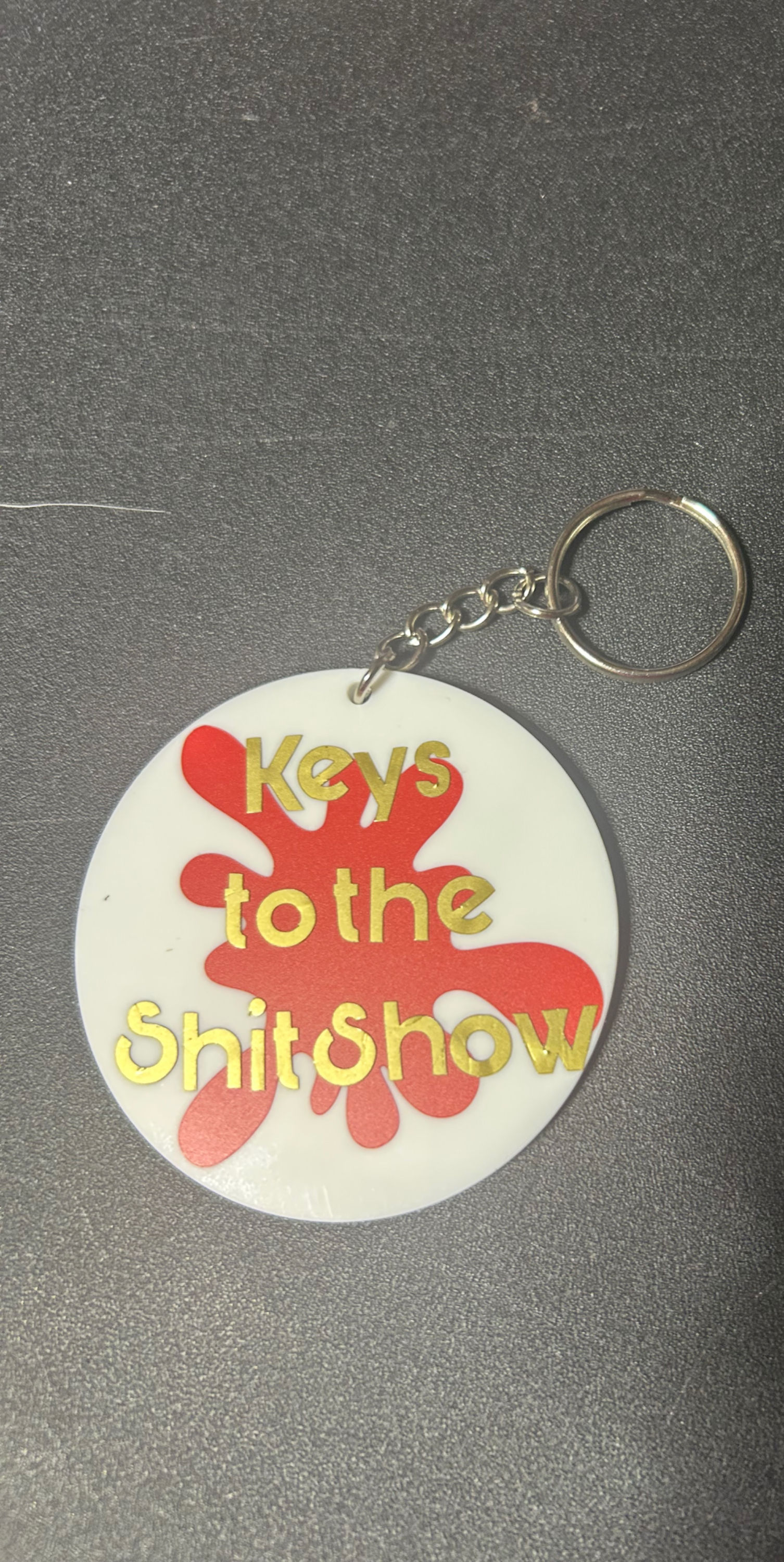 Keys to the shit show - White Keychain