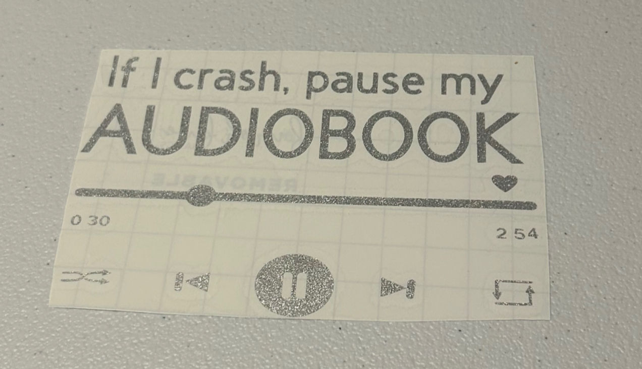 If I crash, pause my audiobook - vinyl decal