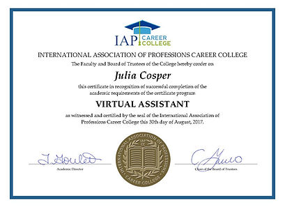 Virtual Assistant Certificate