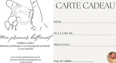 Carte Cadeau mon premier battement pour un Thérapeutique Bain Bébé, sommeil, allaitement ou gestes d'urgence en Haute-Savoie
