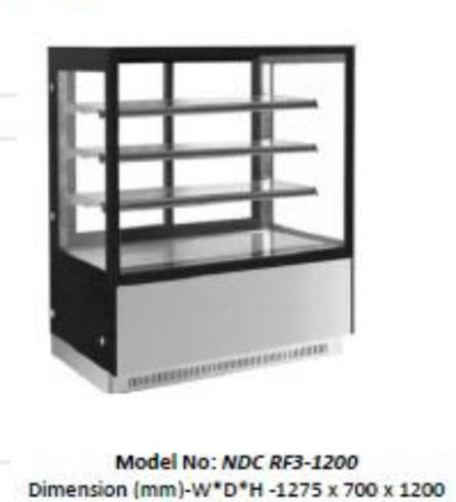 Thumbnail: 4 Feet Glass Refrigerator Display Case, Pastry Cabinet Full SS