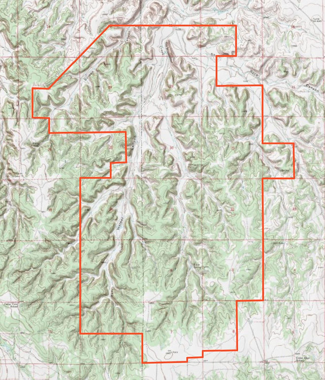 Map with outline of Refuge