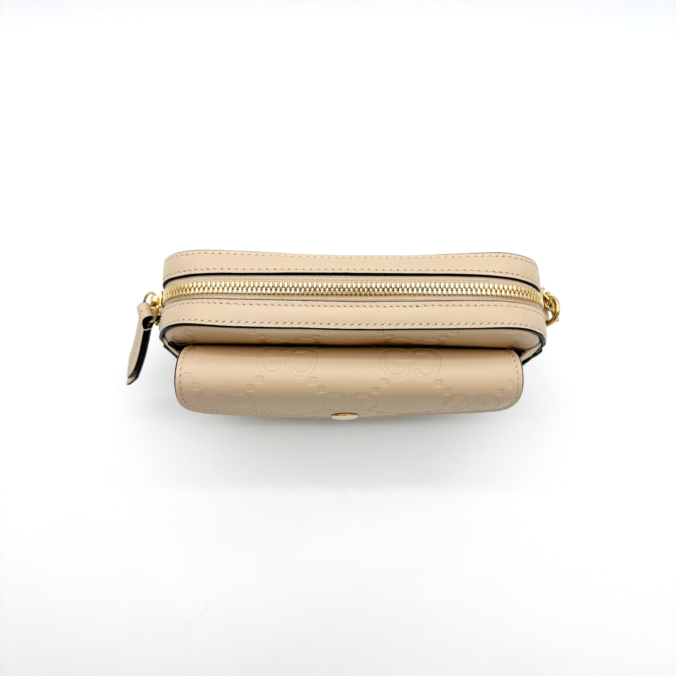 Gucci Calfskin GG Super Mini Shoulder Bag Beige image 4