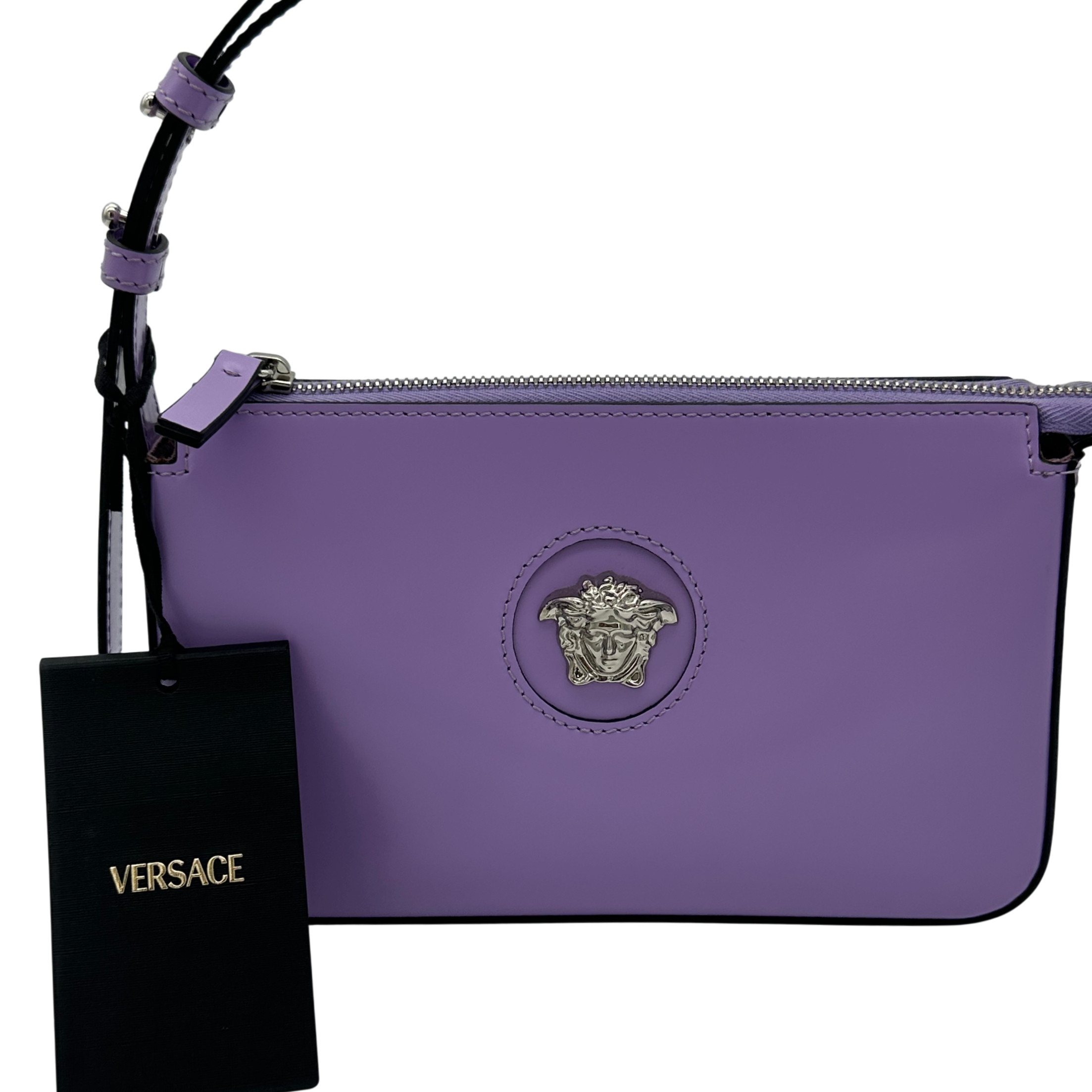 Versace Medusa Leather Pouch in Lilac image 2