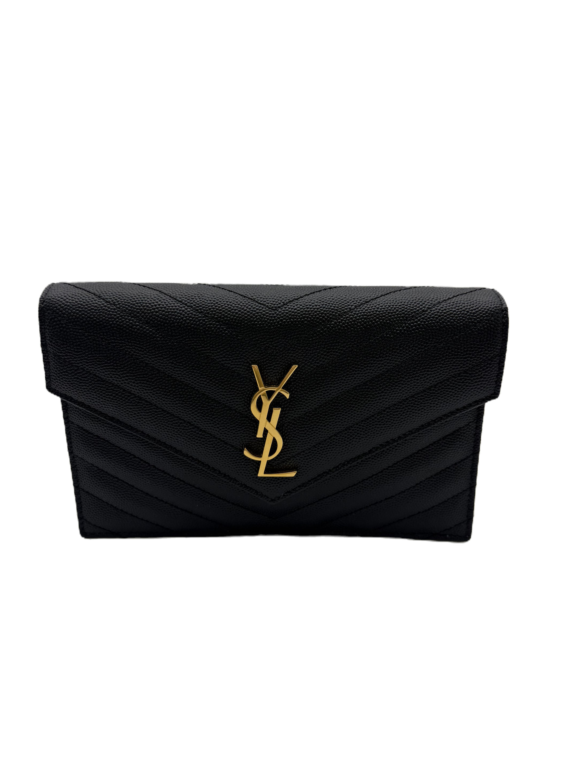 YSL Saint Laurent Monogram Envelope Chain Wallet
