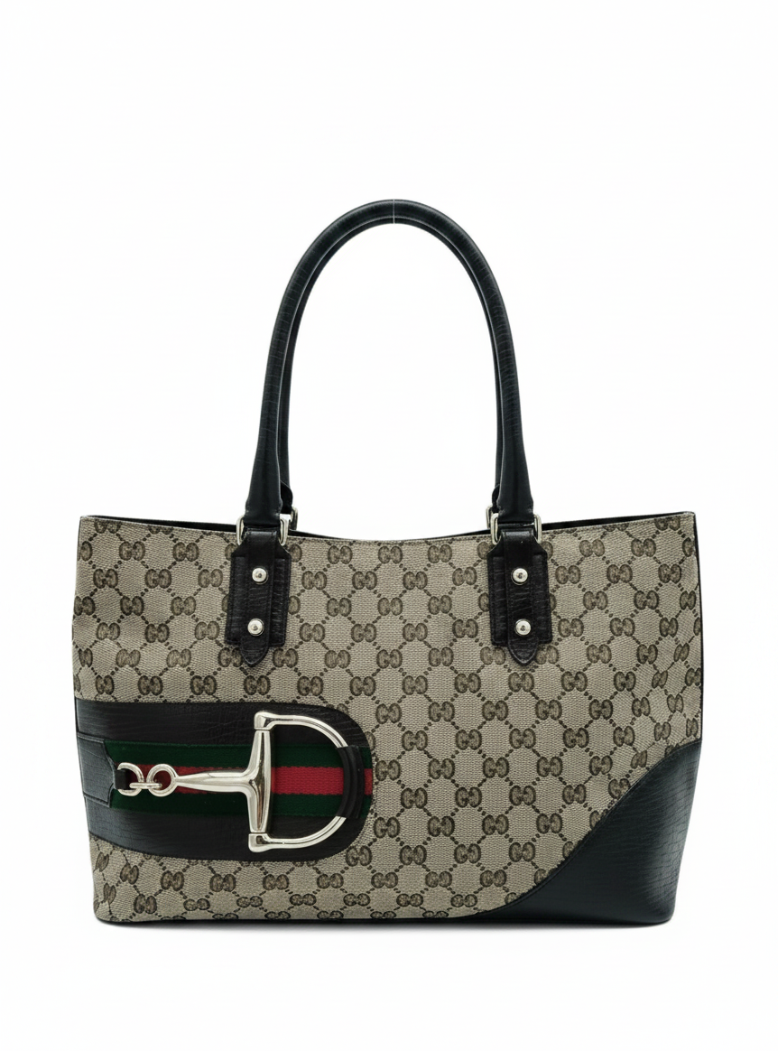 Gucci GG Canvas Hasler Horsebit Tote Bag image 4