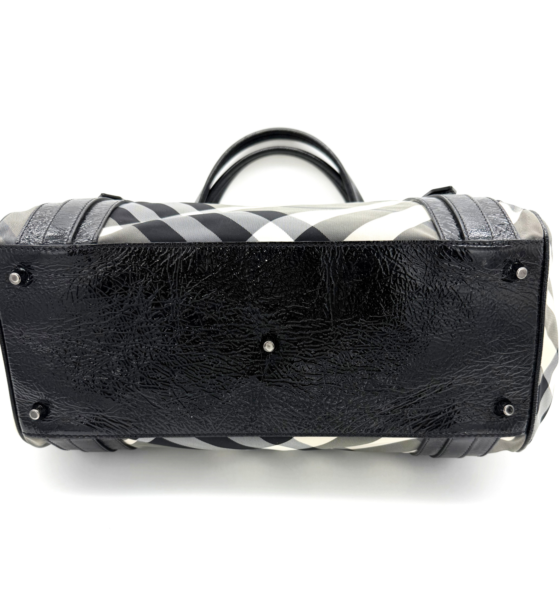 Burberry Checked Nylon Lowry Satchel image 4