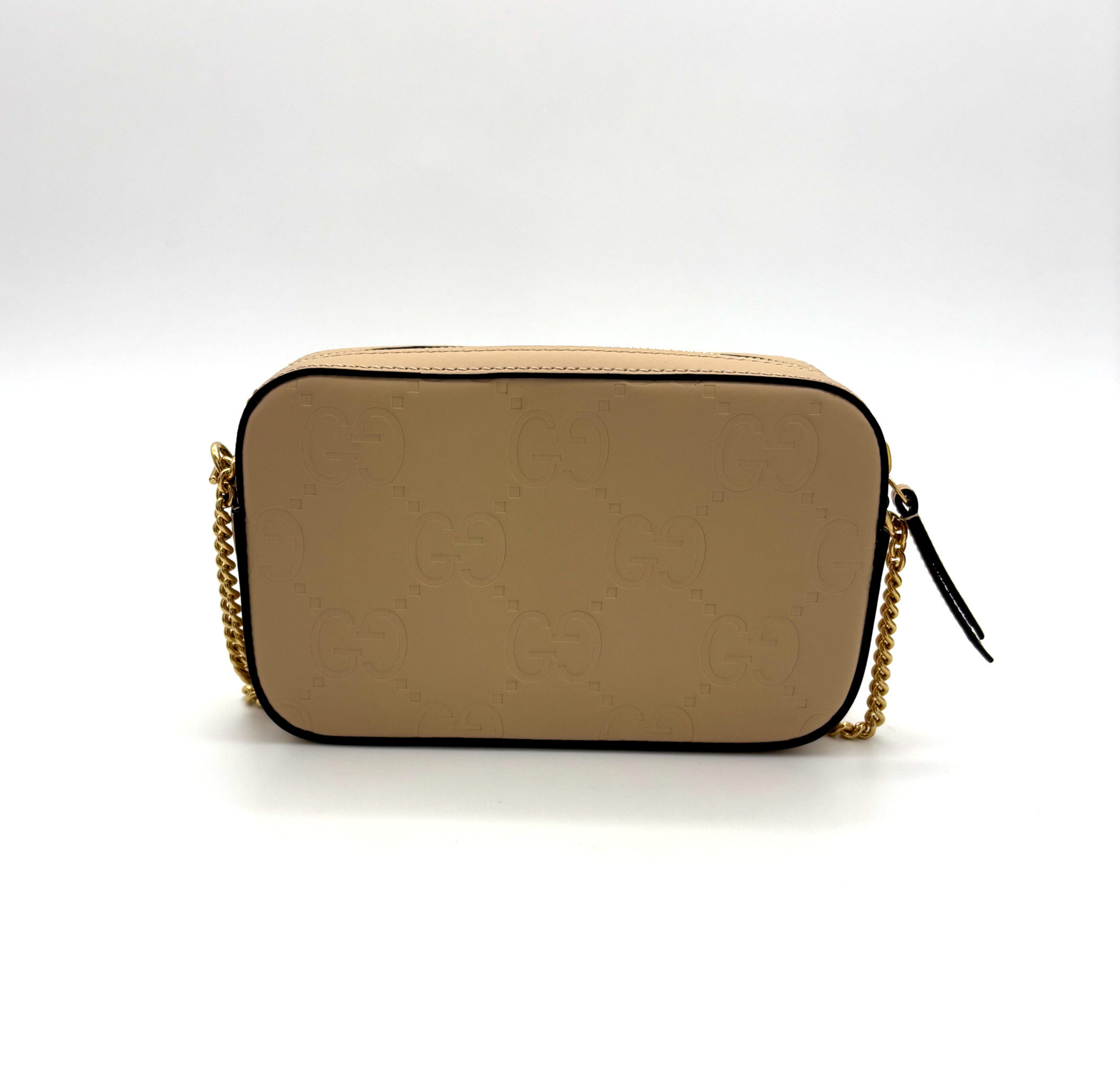 Gucci Calfskin GG Super Mini Shoulder Bag Beige image 8