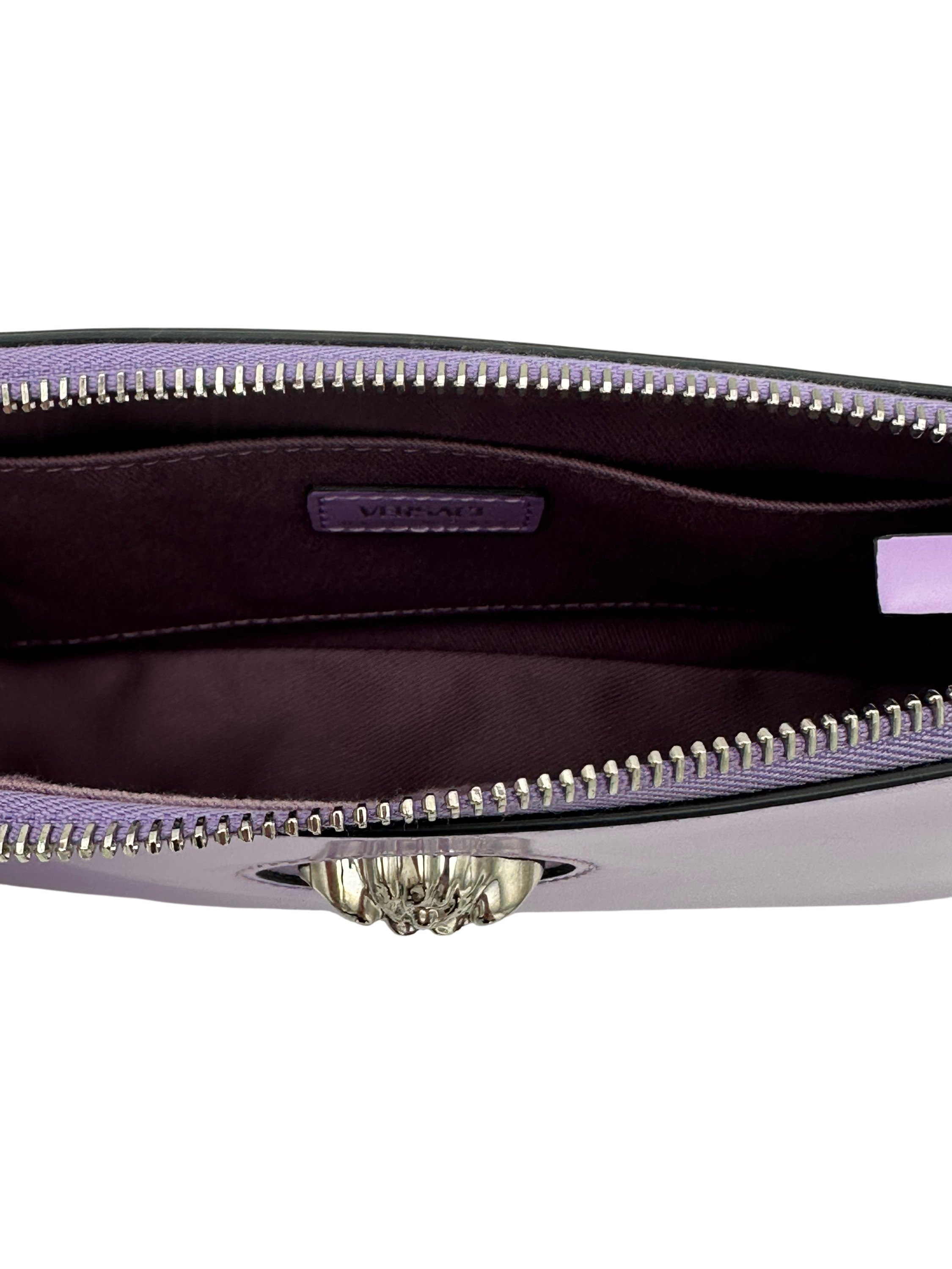 Versace Medusa Leather Pouch in Lilac image 7