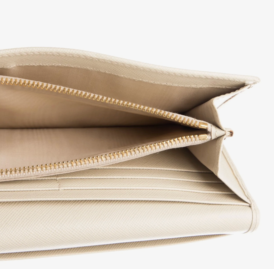 Prada Saffiano Long Wallet White image 3