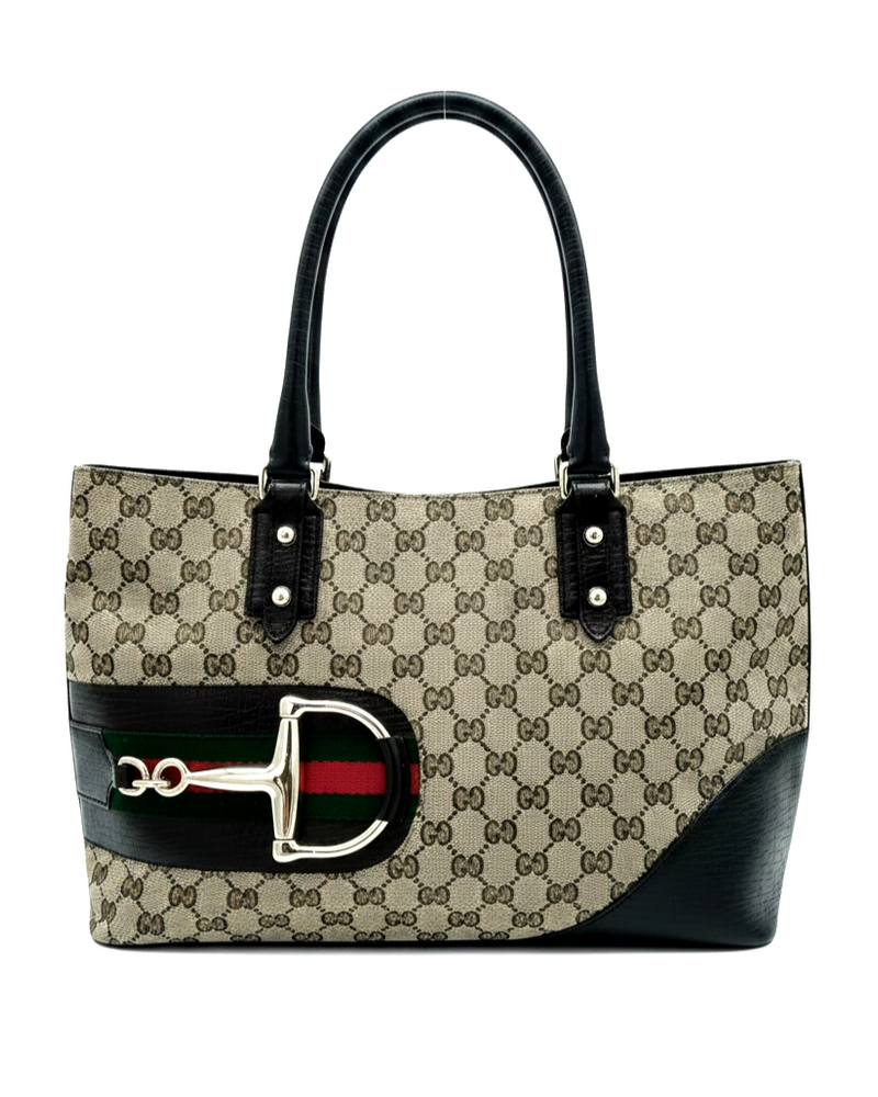 Gucci GG Canvas Hasler Horsebit Tote Bag