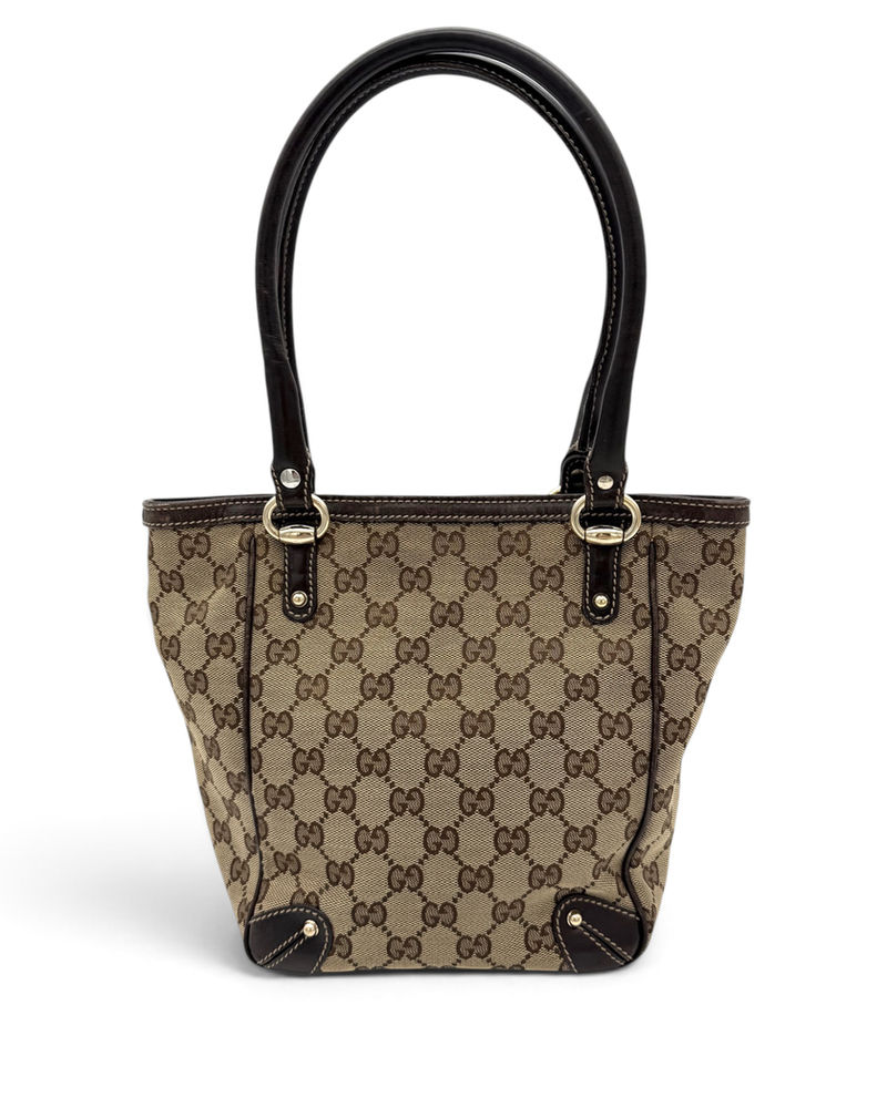 Gucci Abbey GG Canvas Small Tote Bag in Brown