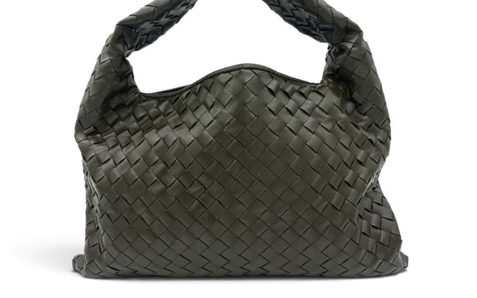 Bottega Veneta Intrecciato Leather Hobo Bag – Olive Green