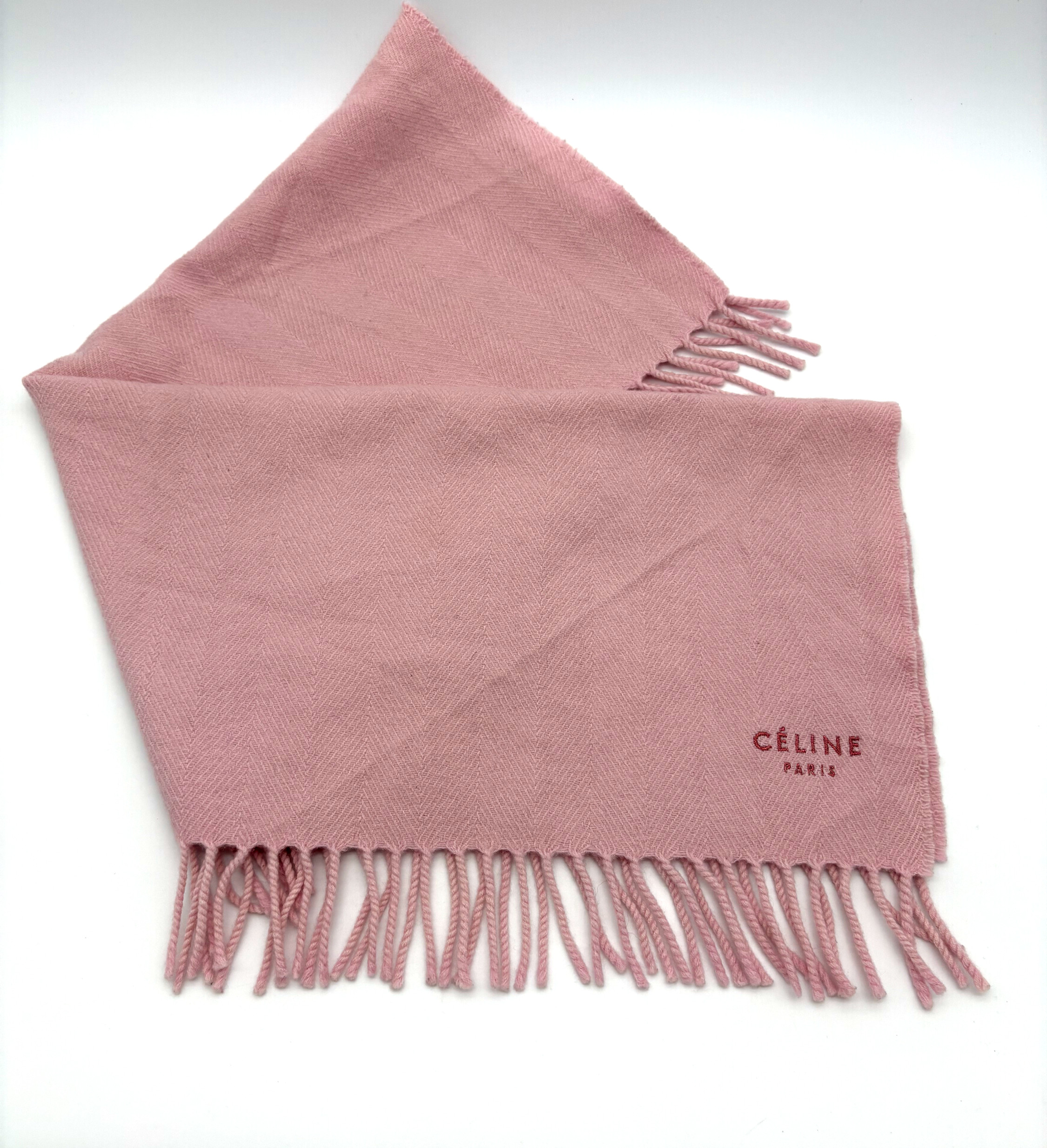 Celine Paris Wool Scarf in light pink image 2