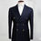 Thumbnail: Navy Blue Super 100's Windowpane Check Double-Breasted Suit
