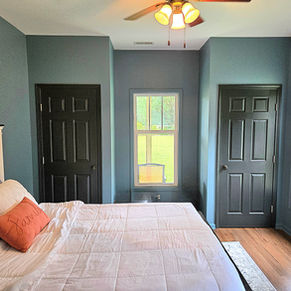 Bedroom in Castle Hayne, NC with interior doors painted Iron Ore