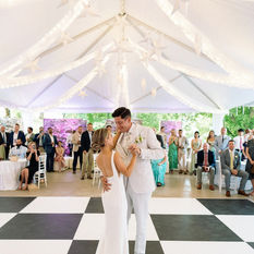 drape and star paper lanterns with lighting tent wedding