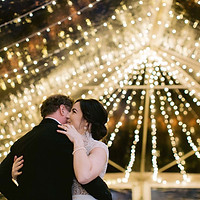 twinkle light canopy in a clear top tent for a wedding at virginia house in richmond